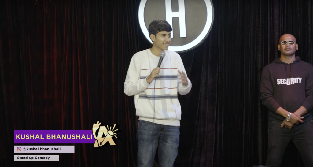 Kushal Bhanushali delivering a hilarious stand-up comedy act with infectious energy, winning hearts on the stage of India’s Got Latent Episode 11.
